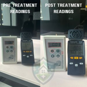 Pre and Post Formaldehyde removal results Pre and Post Formaldehyde removal results